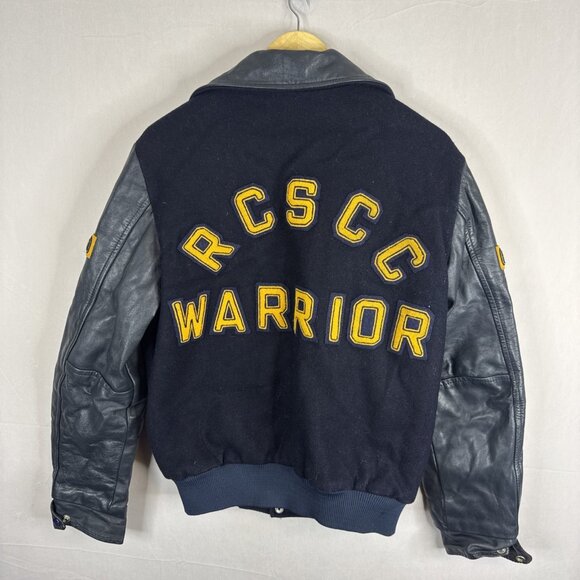 Vintage Canadian RCSCC Warrior Varsity Jacket Men’s M Wool Leather  Sea Cadets - Picture 8 of 11